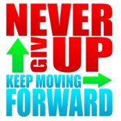NEVER GIVE UP   White Outlines